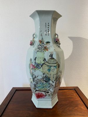 A fine Chinese hexagonal qianjiang cai vase, signed Ma Qingyun 馬慶雲, dated 1917 — 照片 6