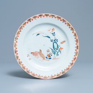 A fine Chinese Kakiemon-style 'quails' plate, Qianlong — 照片 1