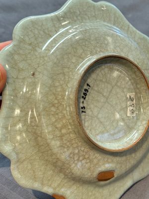 A fine Chinese Longquan guan-type flower-shaped dish, Song/Yuan — foto 6