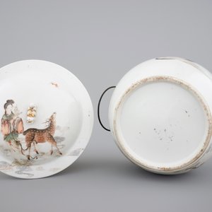 A fine Chinese Qianjiang food bow with cover, depicting Shou Lao and a stork, 19/20th C. — photo 7