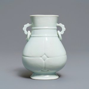 A fine Chinese translucent semi-eggshell white-glazed 'hu' vase, Yongzheng mark and of the period — photo 1