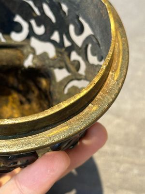 A fine Chinese tripod 'elephant' censer and cover, Ming — 照片 12