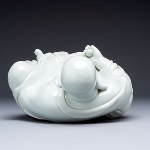 A fine Chinese white-glazed Milefo Buddha, 19th C. — photo 7