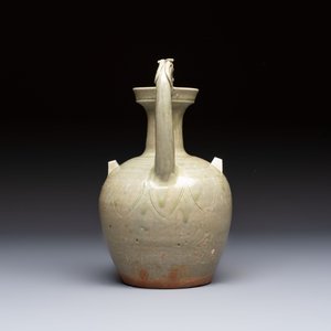 A fine Chinese Yueyao green-glazed chicken-head ewer with dragon-form handle, Southern Dynasties — foto 5