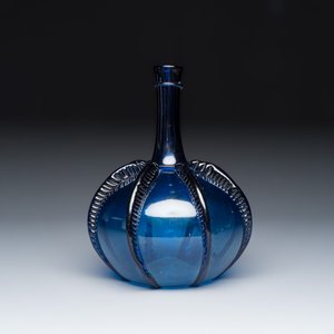 A fine Dutch blue-tinted glass serving bottle — photo 1