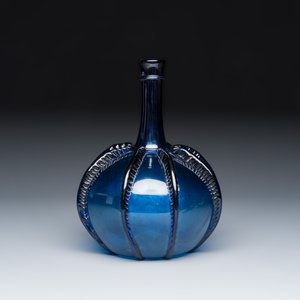 A fine Dutch blue-tinted glass serving bottle — photo 3