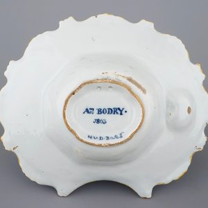 A fine Dutch Delft blue and white shaving basin with a biblical scene and dated 1803 — photo 2