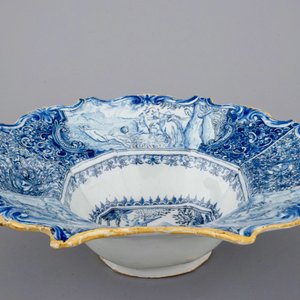 A fine Dutch Delft blue and white shaving basin with a biblical scene and dated 1803 — photo 3