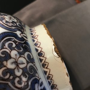 A fine Dutch Delft blue, white and manganese chinoiserie vase, 17th C. — 照片 7