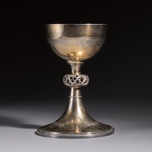 A fine French gilt silver Gothic Revival chalice with a reticulated crown of thorns, late 19/early 20th C. — photo 2