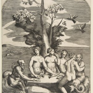 A fine Italian maiolica 'Triumph of the Sea Gods' dish, probably workshop of Orazio Fontana, Urbino, 3rd quarter 16th C. — photo 3