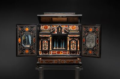 A fine Italian tortoiseshell- and ebony-veneered cabinet, Florence, 17th C.