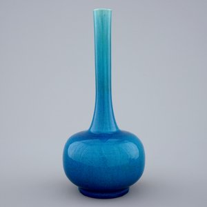 A fine Japanese monochrome turquoise Awaji vase, 19th C. — 照片 4