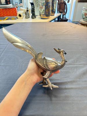 A fine Japanese silver phoenix, made by Toshihiko 敏彥造, silver 銀製 mark, Meiji/Taisho, 19/20th C. — photo 5