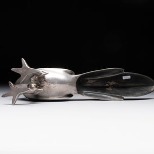 A fine Japanese silver phoenix, made by Toshihiko 敏彥造, silver 銀製 mark, Meiji/Taisho, 19/20th C. — photo 7