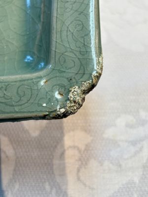 A fine Korean celadon square dish with incised floral design, Goryeo, 12th C. — photo 8