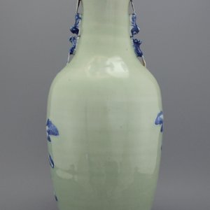 A fine large Chinese porcelain celadon ground vase, 19th C. — photo 1