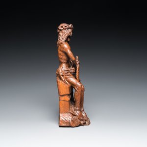 A fine oak sculpture of the Pensive Christ, Brussels, ca. 1500 — 照片 2