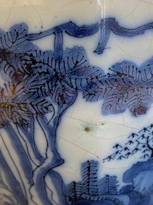 A fine octagonal Dutch Delft blue and white chinoiserie vase, late 17th C. — 照片 9