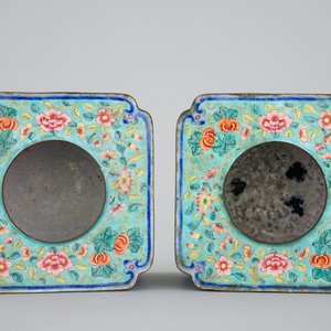 A fine pair of Canton enamel ink wells, 19th C. — foto 4