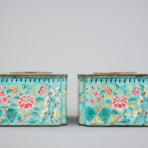 A fine pair of Canton enamel ink wells, 19th C. — foto 5