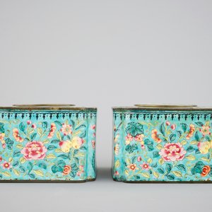 A fine pair of Canton enamel ink wells, 19th C. — foto 6