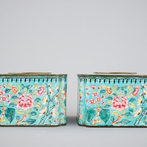 A fine pair of Canton enamel ink wells, 19th C. — foto 7