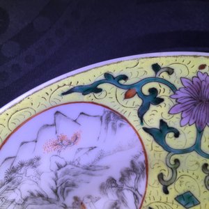 A fine pair of Chinese yellow ground sgrafitto plates, 19th C. — photo 4