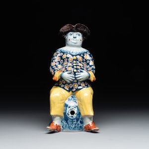 A fine polychrome Dutch Delft 'bobbejak' ewer, 18th C. — photo 3