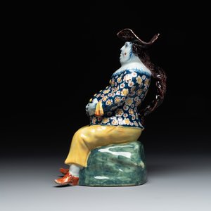 A fine polychrome Dutch Delft 'bobbejak' ewer, 18th C. — photo 6