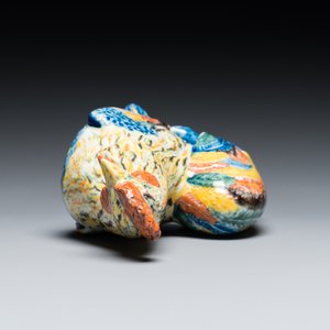 A fine polychrome Dutch Delft model of a rooster, 18th C. — photo 7