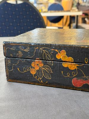A fine rectangular Chinese lacquered and painted wooden box, signed Fen Yang Fu 汾陽府, dated 1669 — photo 12