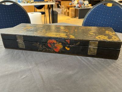 A fine rectangular Chinese lacquered and painted wooden box, signed Fen Yang Fu 汾陽府, dated 1669 — photo 6