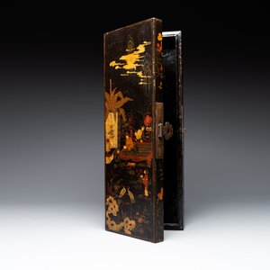 A fine rectangular Chinese lacquered and painted wooden box, signed Fen Yang Fu 汾陽府, dated 1669 — photo 2