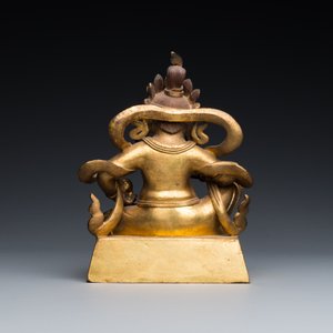 A fine Sino-Tibetan gilt bronze sculpture of Jambhala, 18th C. — 照片 4