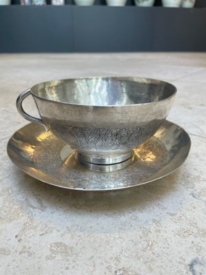 A fine Vietnamese silver bowl and saucer, Lei 雷 mark, 19th C. — photo 1