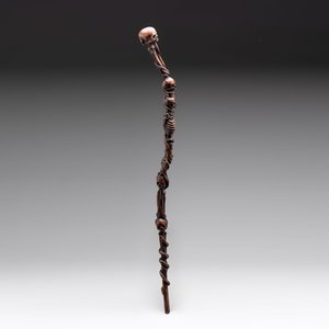 A finely carved boxwood 'vanitas' or 'memento mori' stick, 18/19th C. — 照片 2