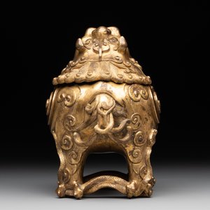 A finely cast Chinese gilt-bronze 'luduan' censer, possibly Ming — 照片 5