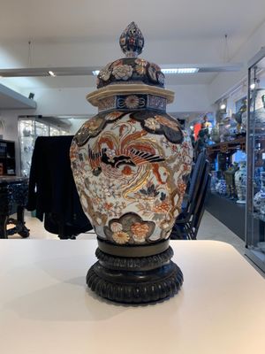 A five-piece Imari-style garniture with birds among flowering branches, incl. 3 stands, Samson, Paris, 19th C. — photo 20