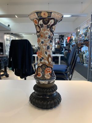 A five-piece Imari-style garniture with birds among flowering branches, incl. 3 stands, Samson, Paris, 19th C. — photo 10