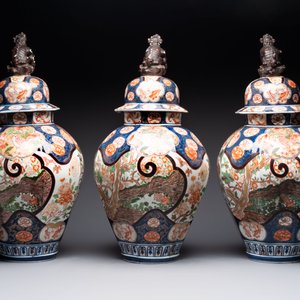 A five-piece Imari-style garniture with eagles and deer, Samson, Paris, 19th C. — 照片 5