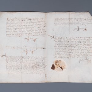A Flemish armorial manuscript on parchment and a second one, dated 1587 and bearing a seal, 16th C. — photo 3