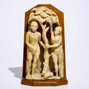 A Flemish carved alabaster group of Adam and Eve, Mechelen, 16th C. — photo 2