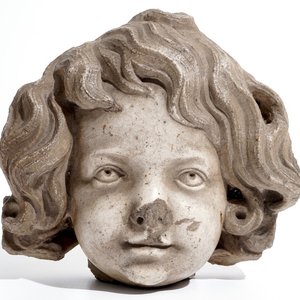 A Flemish carved marble cherub head, 16/17th C. — photo 1