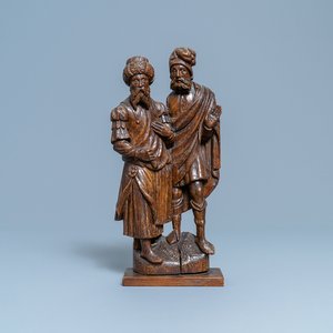A Flemish carved oak group depicting two jews, probably Antwerp, 16th C. — photo 1