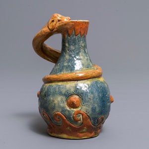A Flemish pottery Art Nouveau 'dragon' vase, Leo Maes Vereenoghe, Torhout, 1891-1909 — 照片 1