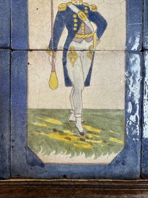 A framed six-piece 'Musicians' tile panel and two 'Landscape' tiles, France, 19th C. — foto 6
