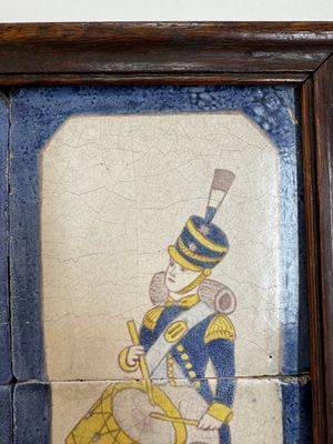 A framed six-piece 'Musicians' tile panel and two 'Landscape' tiles, France, 19th C. — foto 7