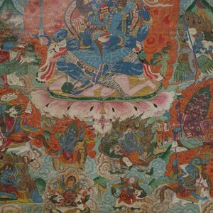 A framed Tibetan tangka, 19th C. — photo 2