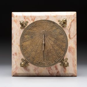 A French brass horizontal sundial on marble base, 18/19th C. — foto 6